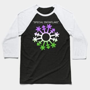 Gender "Special Snowflake" - Genderqueer Flag Colors Baseball T-Shirt